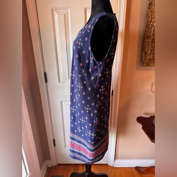 Talbots Navy, red and white Patterned sleeveless Midi Dress - Picture 9 of 9